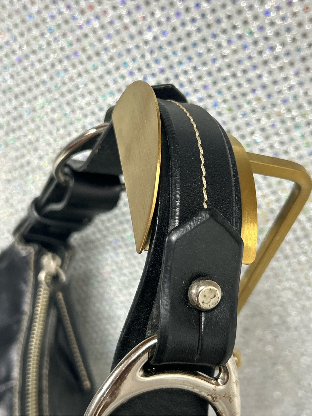 Dooney & Bourke Black Croc-Embossed Leather Shoulder Bag Approx. 15 x 7 x 5 - Picture 7 of 17